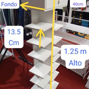 ORGANIZADOR 7 NIVELES CON CAJON MADERA (1.25M ALTO X 40CM ANCHO)