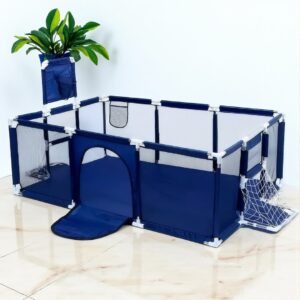 CORRAL INFANTIL DE JUEGOS PARA BEBÉS CON CANASTA Y MALLA