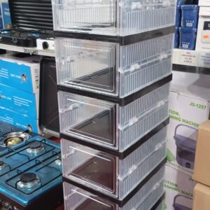 ZAPATERA PLEGABLE 6 NIVELES DE PLASTICO NEGRO