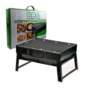 PARRILLA DE CARBON PORTATIL  PLEGABLE 43cm LARGO 30cm ANCHO 23cm ALTO